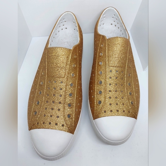 COPY - NATIVE Size-11 Gold & Glitter Shoes - Picture 2 of 5